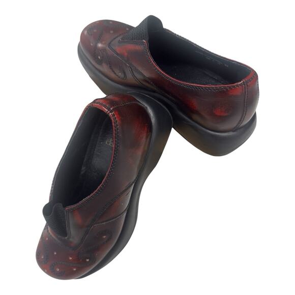 Vintage Women's Dansko EU 37 US 6.5 Golden Gate Retro Y2K Red Leather Clogs - Picture 1 of 13